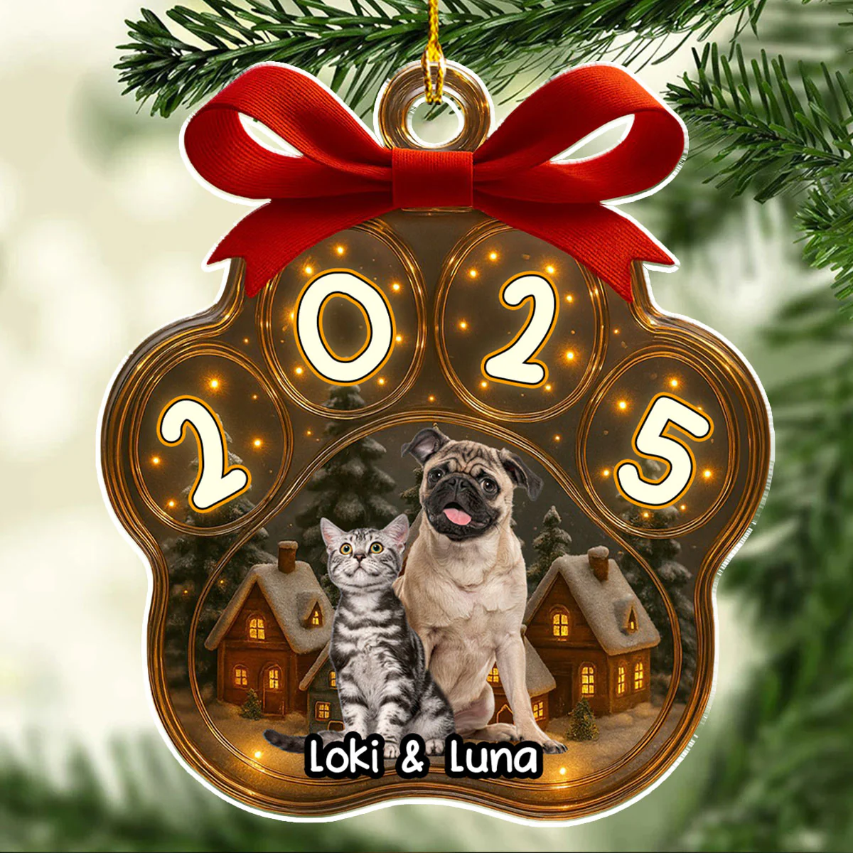 Snow All Over Here Photo - Personalized Custom 3D Inflated Effect Acrylic Ornament - Image 2