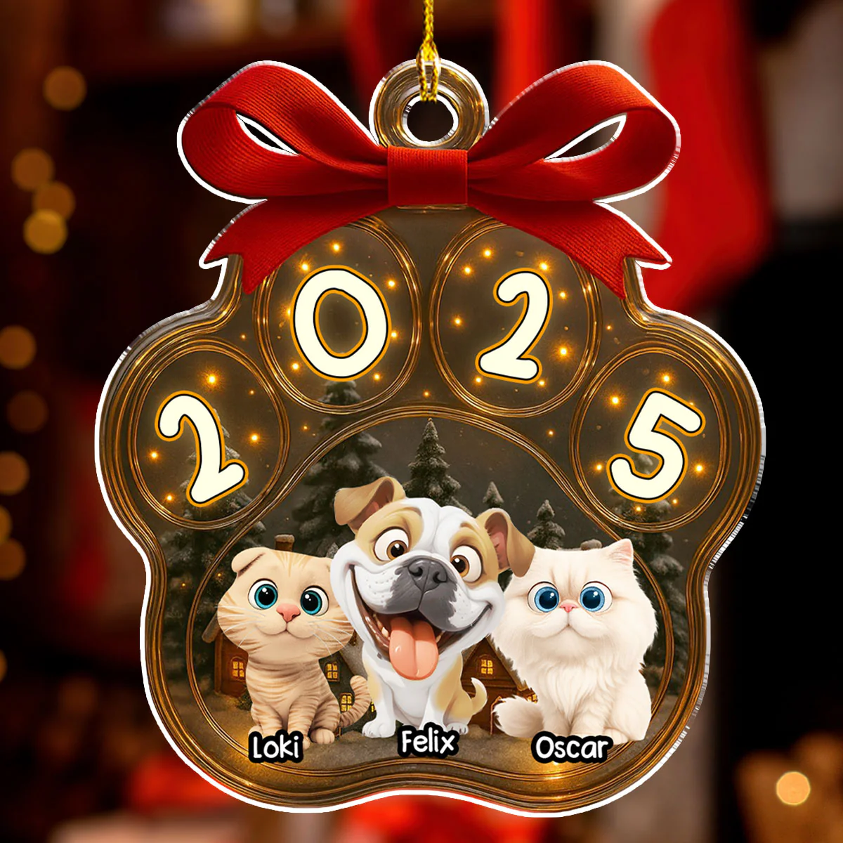 Snow All Over There - Personalized Custom 3D Inflated Effect Acrylic Ornament - Image 3