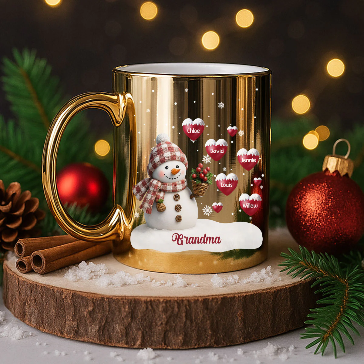 Snow Grandma - Personalized Custom Metallic Mug