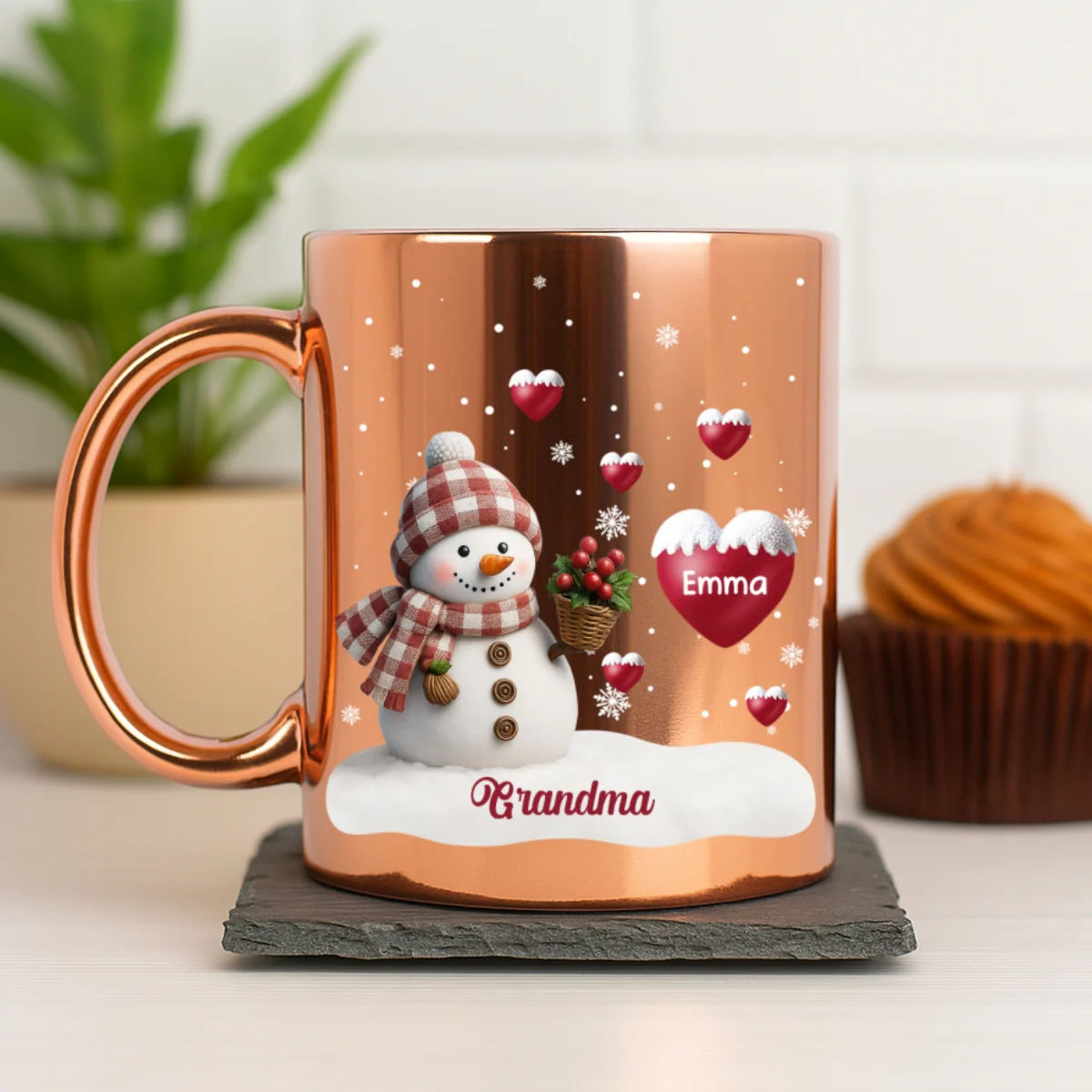 Snow Grandma - Personalized Custom Metallic Mug - Image 7
