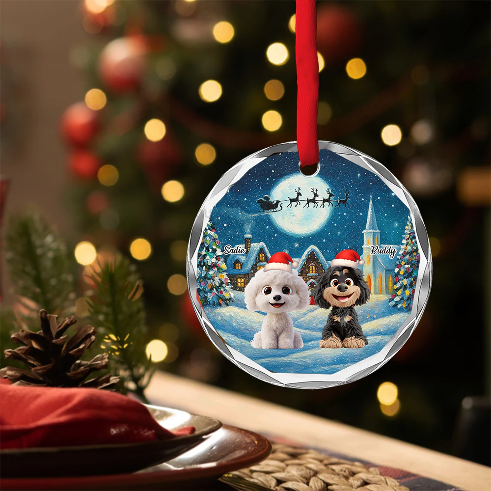 Snow Is Falling - Personalized Custom Glass Ornament - Image 2