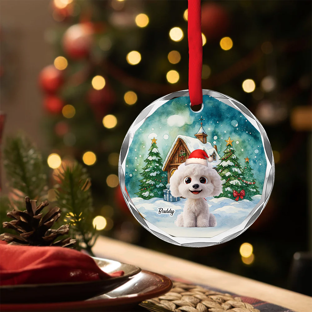 Snow Is Falling - Personalized Custom Glass Ornament - Image 4