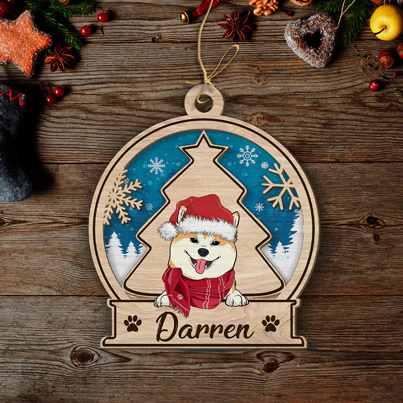 Snowball Ornament - Personalized Custom 2-layered Wood Ornament - Image 2