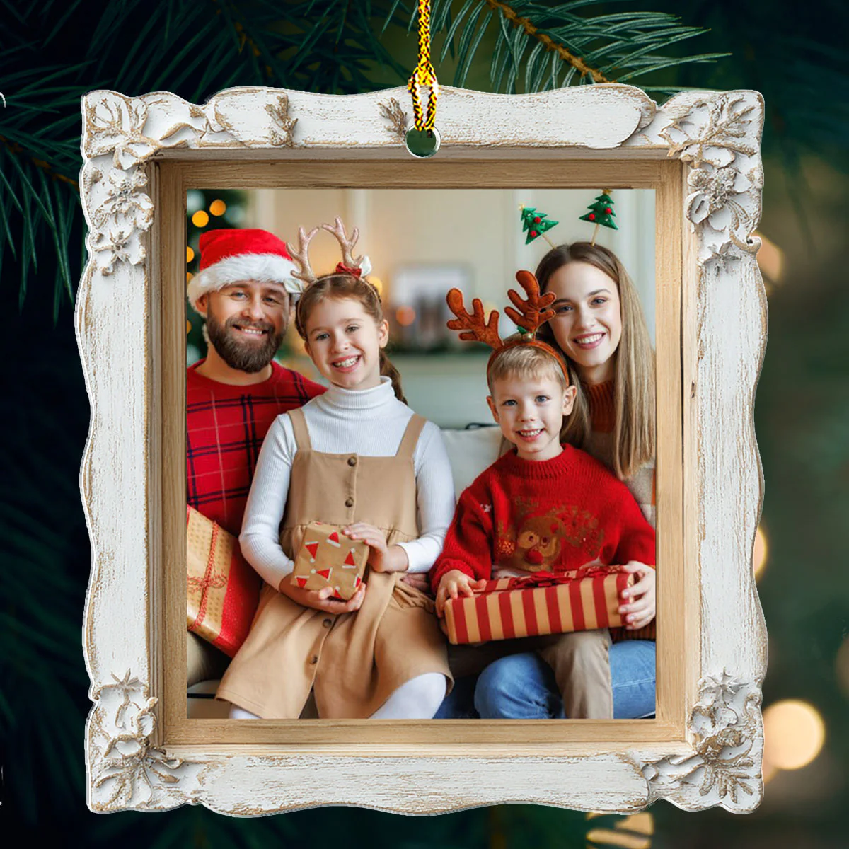 Snowflake Family Frame - Personalized Custom Acrylic Ornament - Image 2