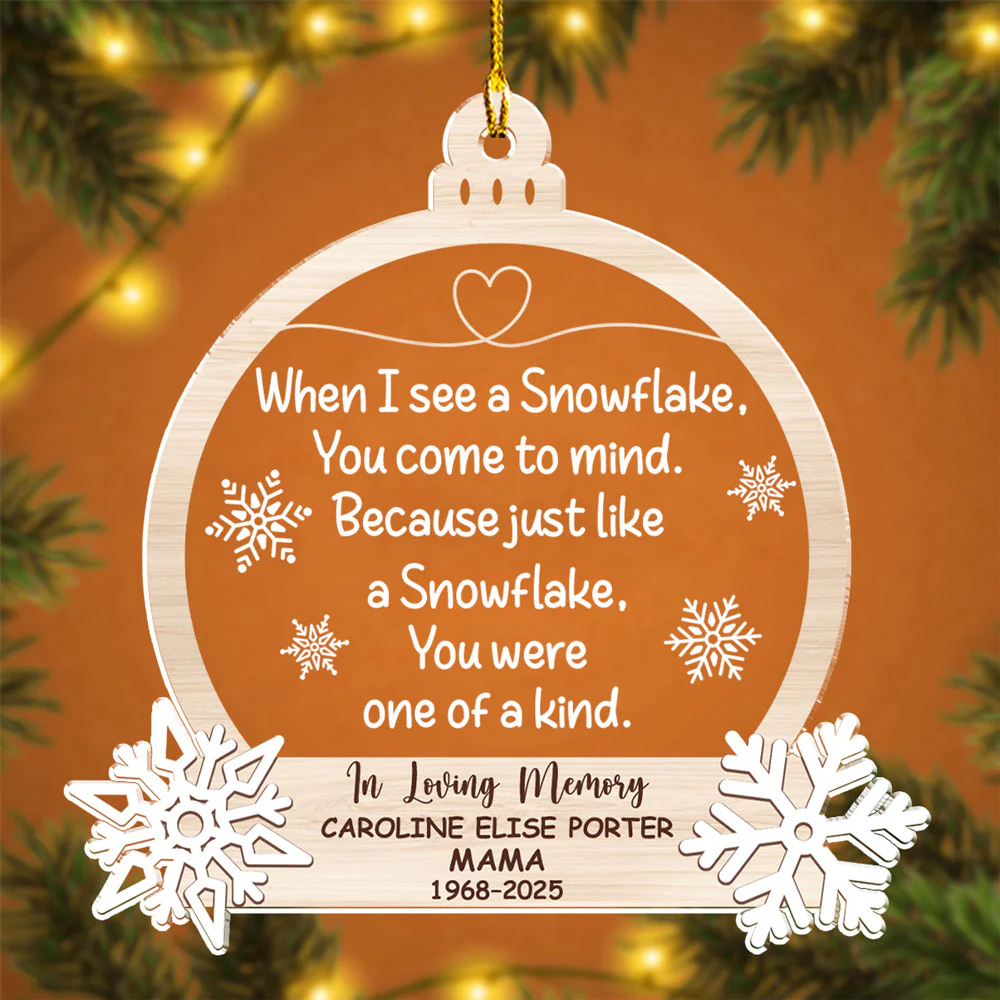 Snowflakes Bring You To Mind - Personalized Custom Acrylic Ornament - Image 5
