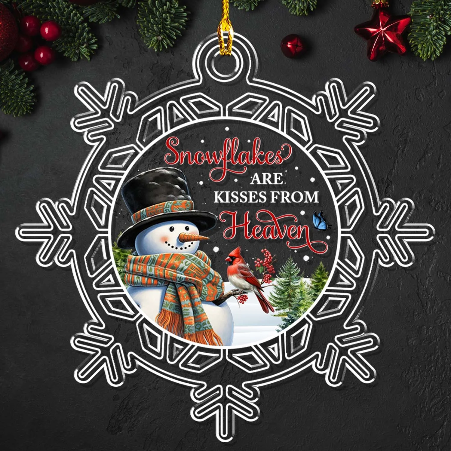 Snowflakes Kisses From Heaven - Acrylic Ornament