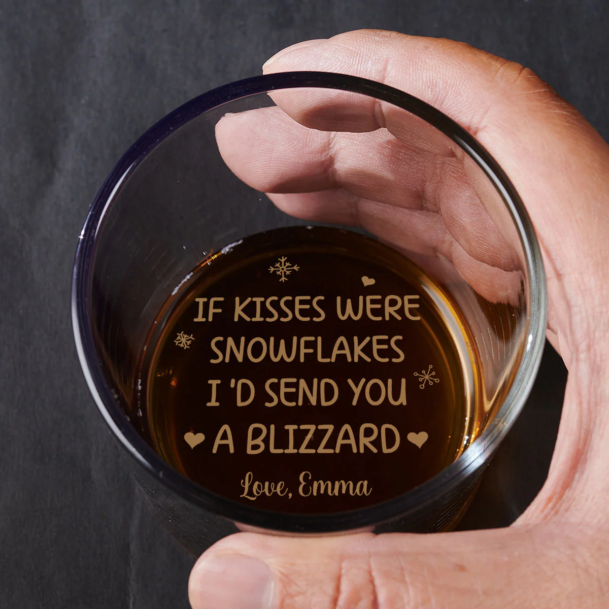 Snowflakes - Personalized Custom Engraved Whiskey Glass