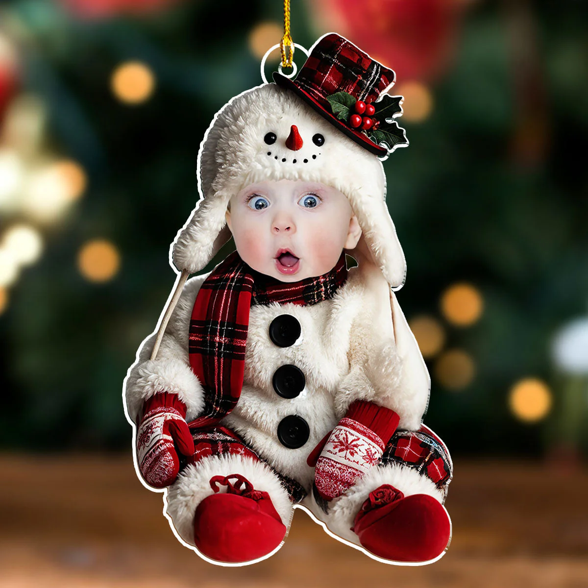 Snowman Baby Custom Photo - Personalized Custom Acrylic Ornament - Image 2