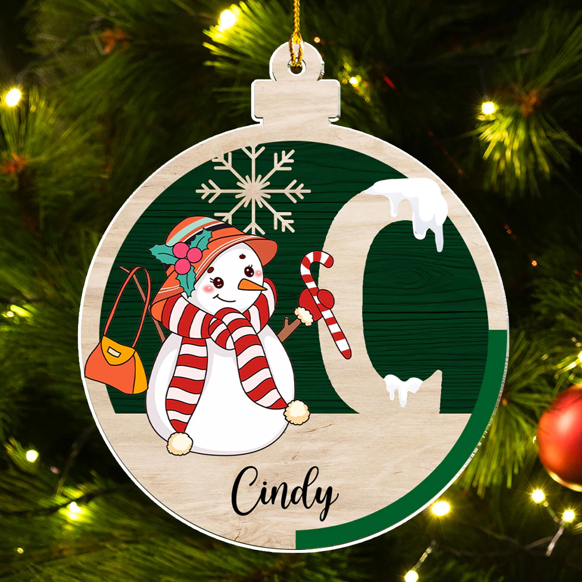 Snowman Family - Personalized Custom Acrylic Ornament - Image 5