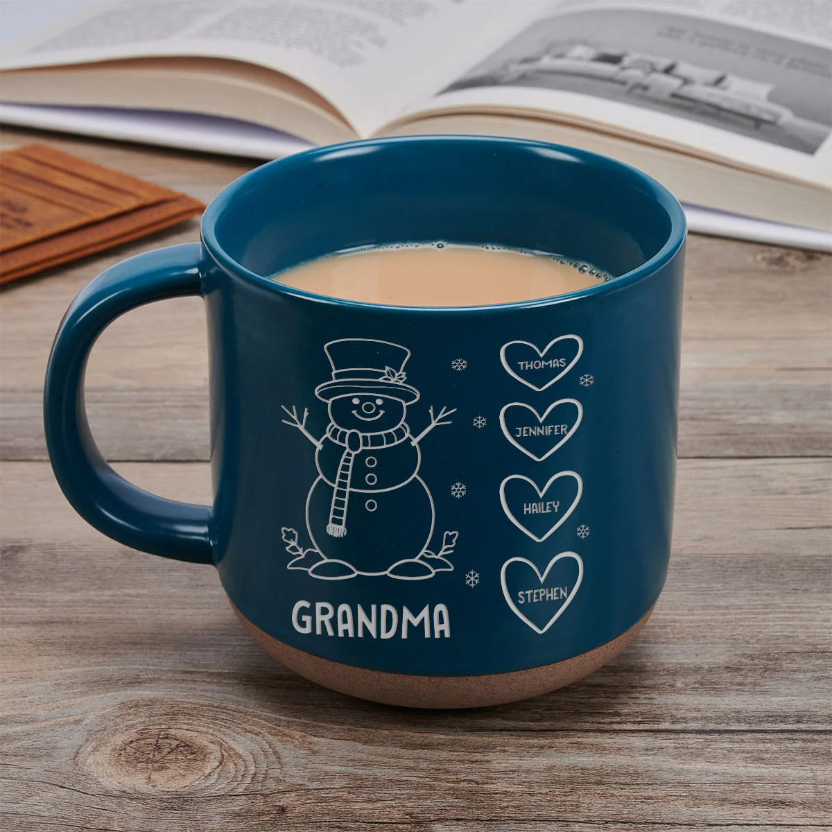 Snowman Grandma Ever - Personalized Custom Engraved Pottery Mug - Image 2