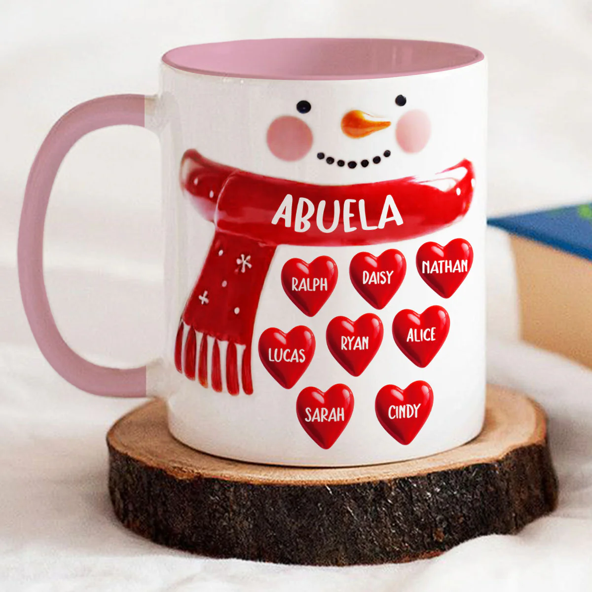 Snowman Grandma - Personalized Custom 3D Inflated Effect Accent Mug - Image 3