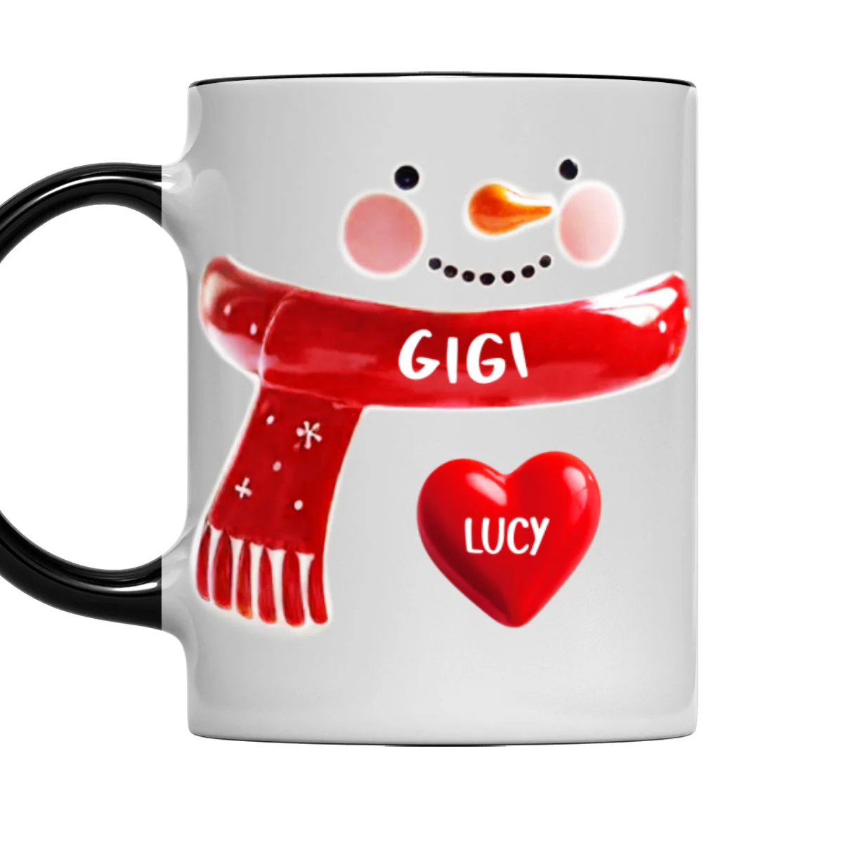 Snowman Grandma - Personalized Custom 3D Inflated Effect Accent Mug - Image 6