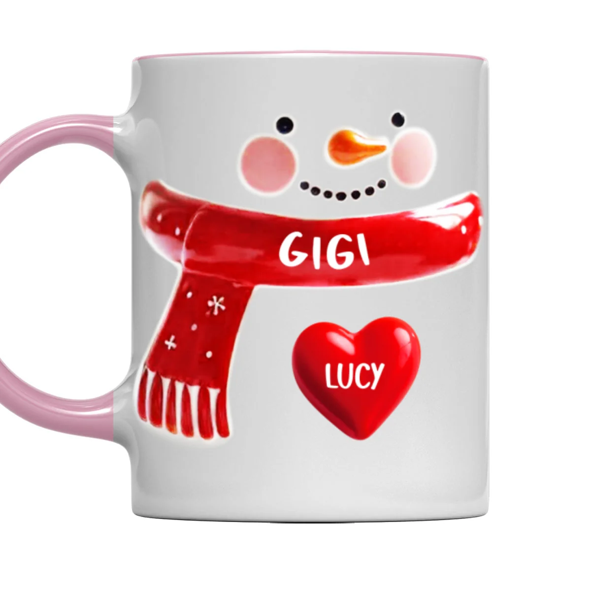 Snowman Grandma - Personalized Custom 3D Inflated Effect Accent Mug - Image 8