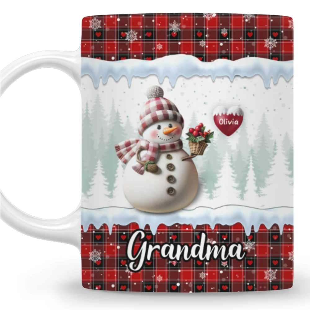 Snowman Grandma - Personalized Custom Coffee Mug - Image 7