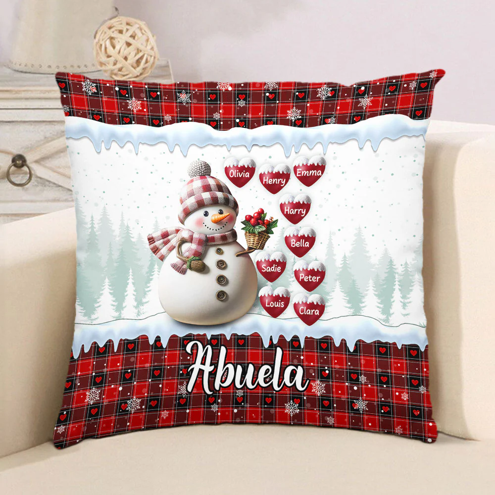 Snowman Grandma - Personalized Custom Pillow - Image 2