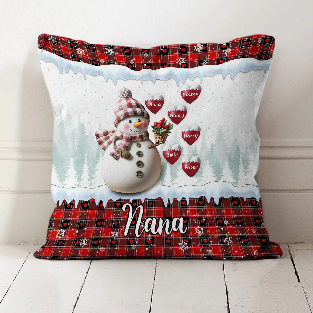 Snowman Grandma - Personalized Custom Pillow - Image 5