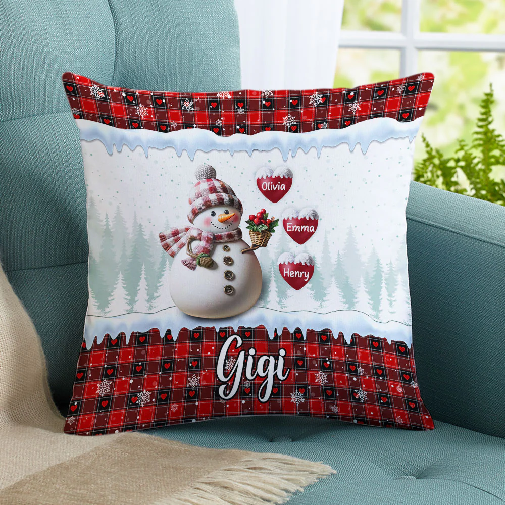 Snowman Grandma - Personalized Custom Pillow - Image 6