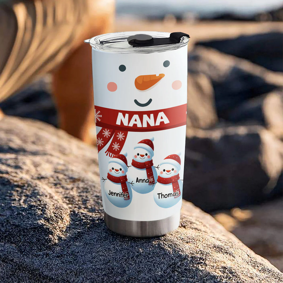Snowman Grandma - Personalized Custom Tumbler - Image 2