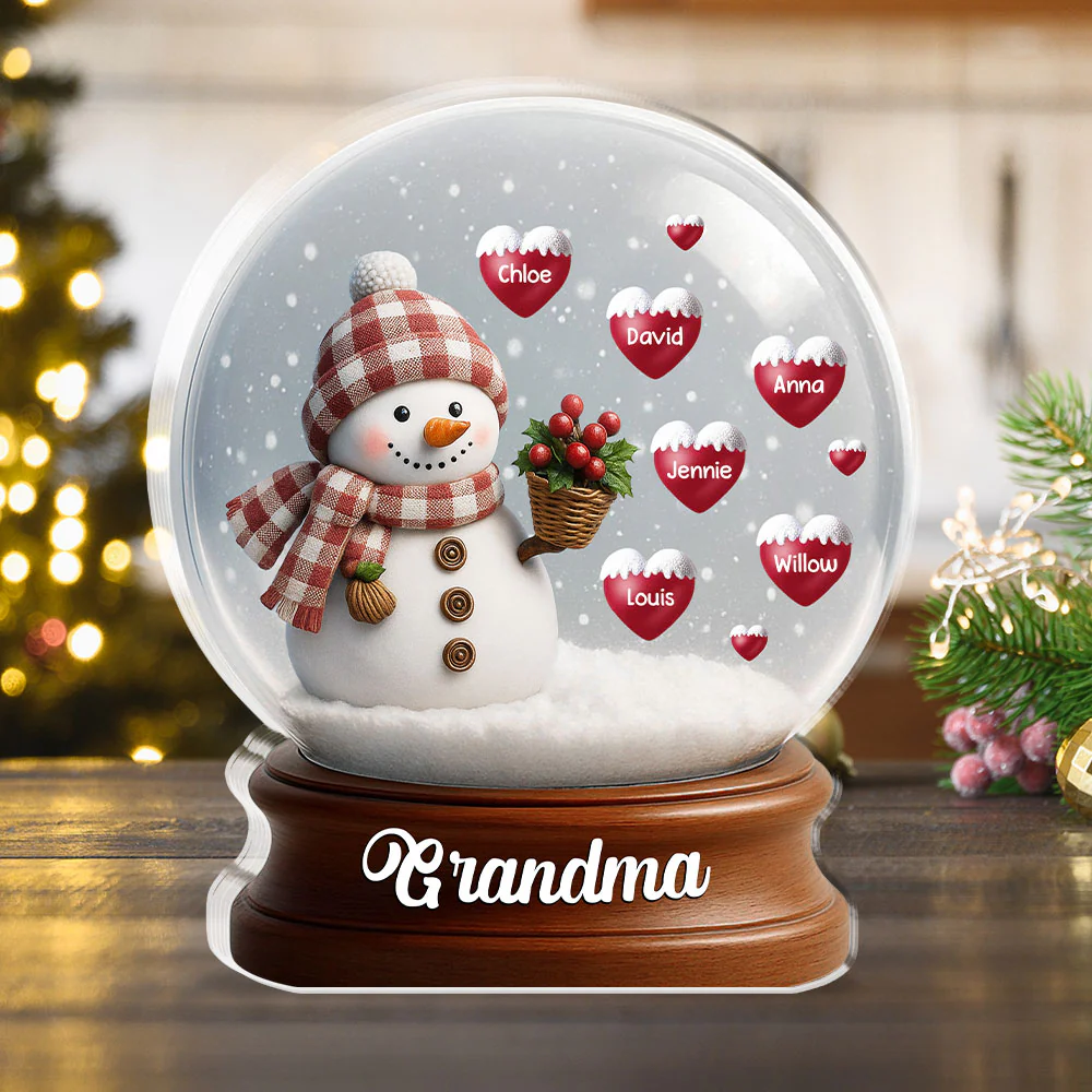 Snowman Hug Of Love - Personalized Custom Acrylic Plaque - Image 3