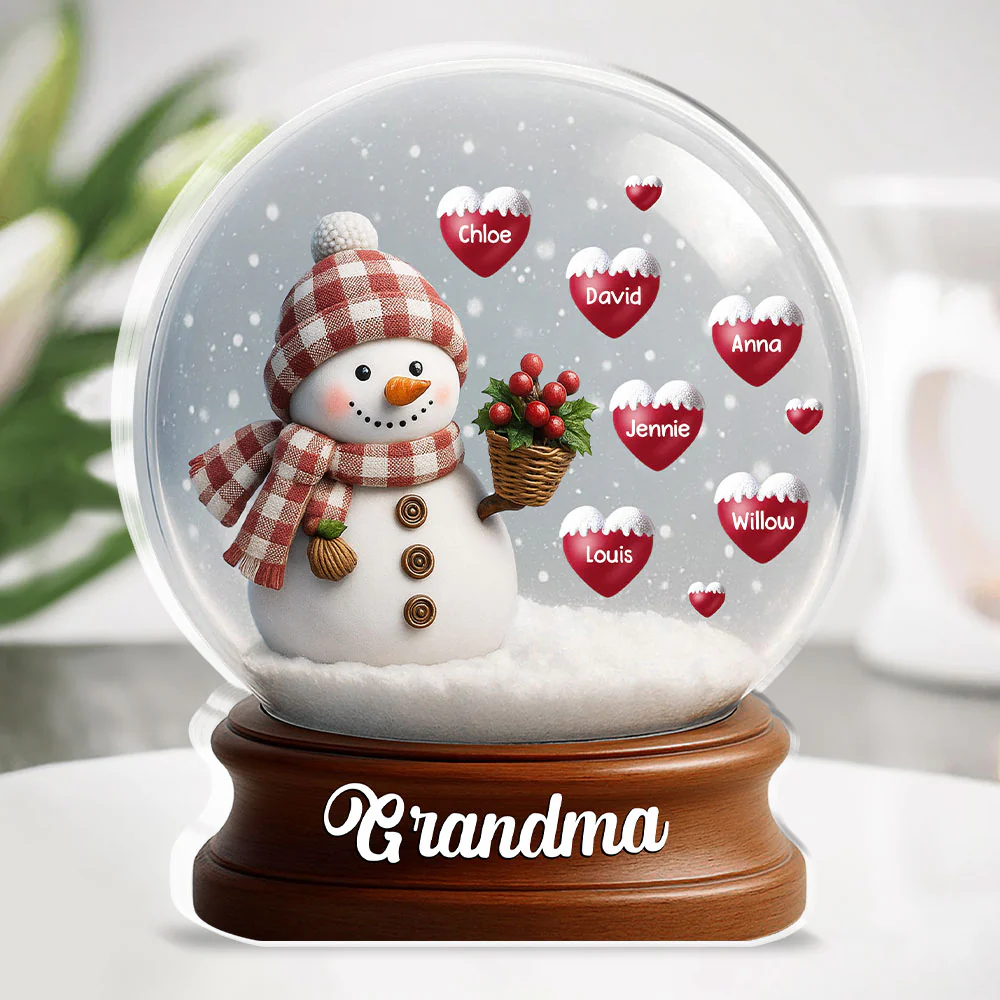 Snowman Hug Of Love - Personalized Custom Acrylic Plaque - Image 4