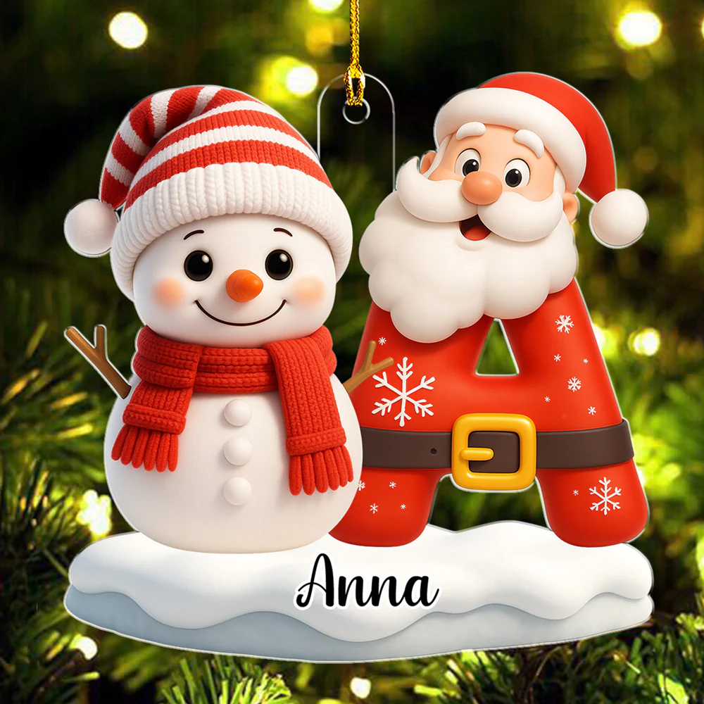 Snowman Merry Christmas - Personalized Custom Acrylic Ornament - Image 2