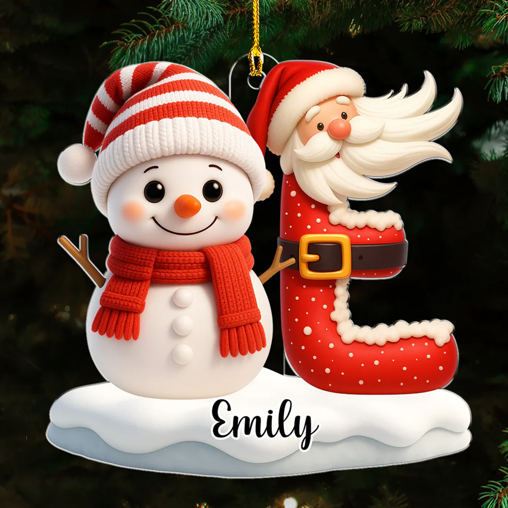 Snowman Merry Christmas - Personalized Custom Acrylic Ornament - Image 5