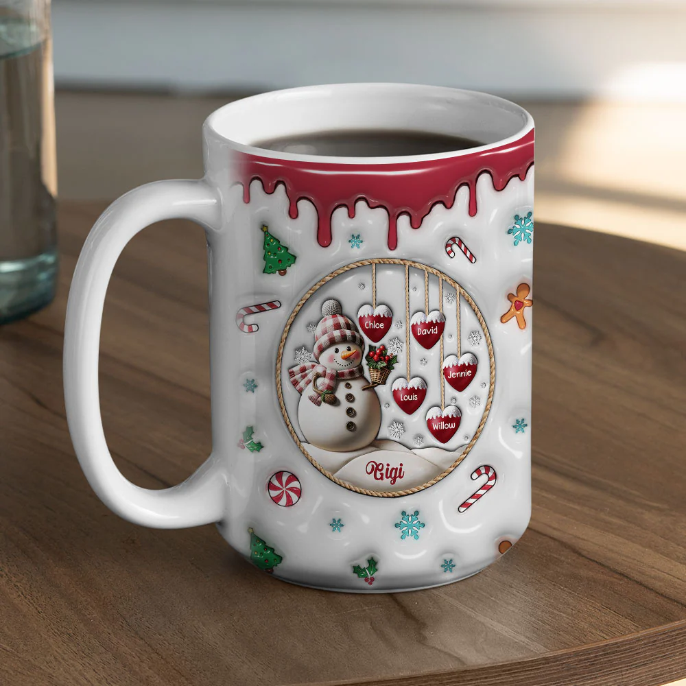 Snowman - Personalized Custom 3D Inflated Effect Mug - Image 6