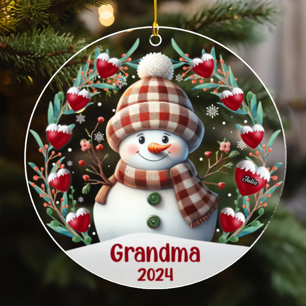 Snowman - Personalized Custom Acrylic Ornament - Image 6