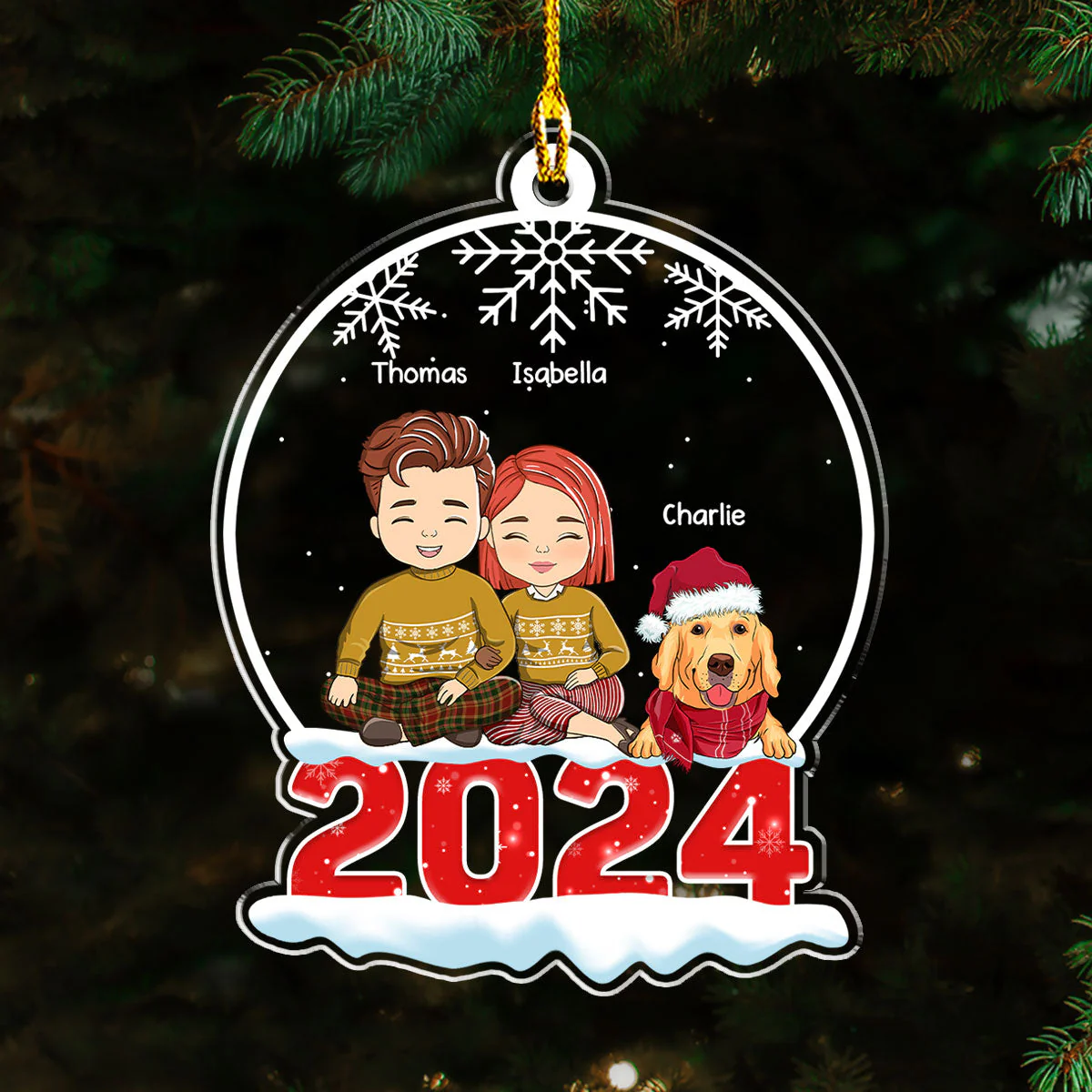 Snow Globe With Pet - Personalized Custom Acrylic Ornament