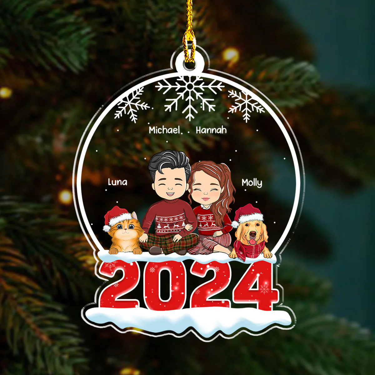 Snow Globe With Pet - Personalized Custom Acrylic Ornament - Image 2