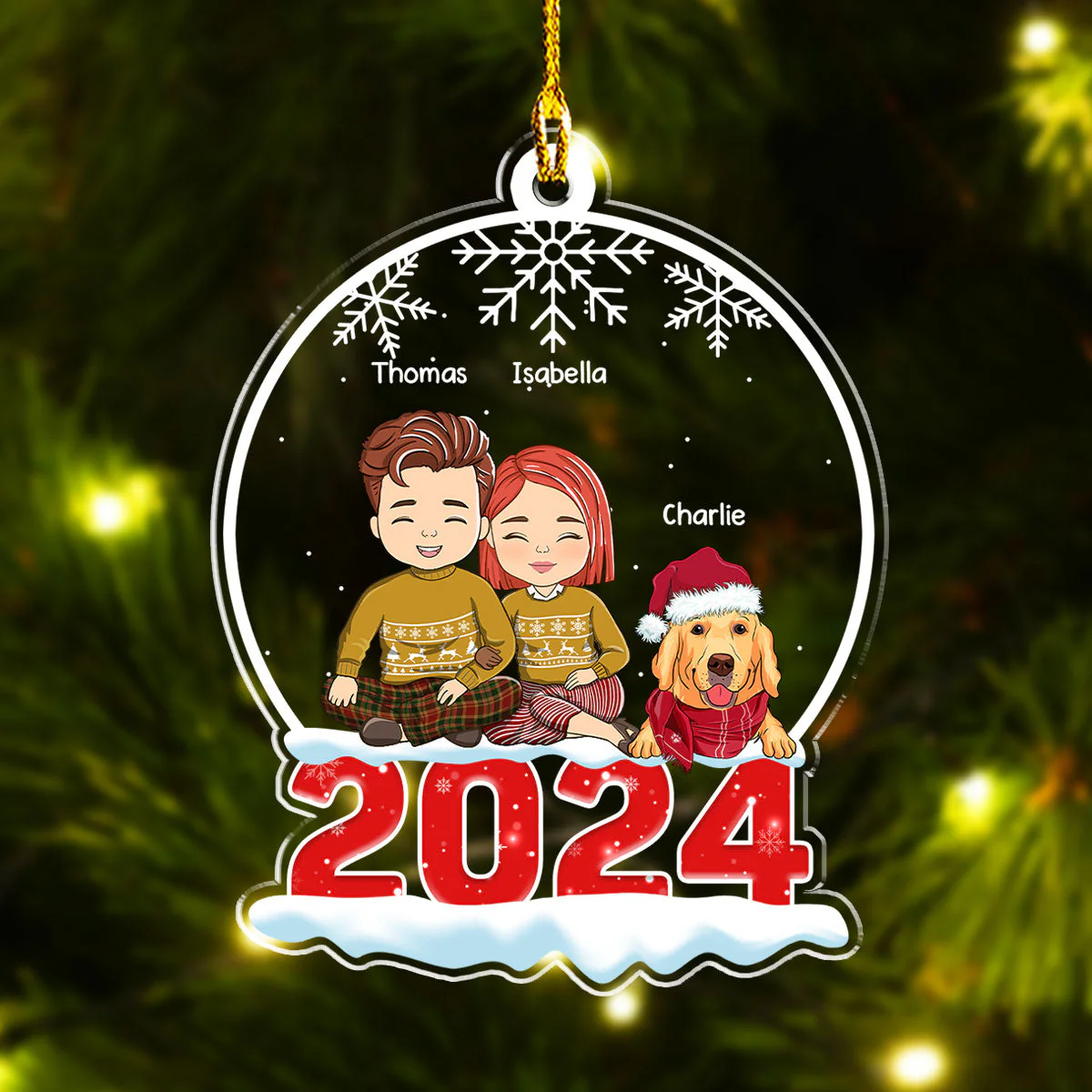 Snow Globe With Pet - Personalized Custom Acrylic Ornament - Image 4