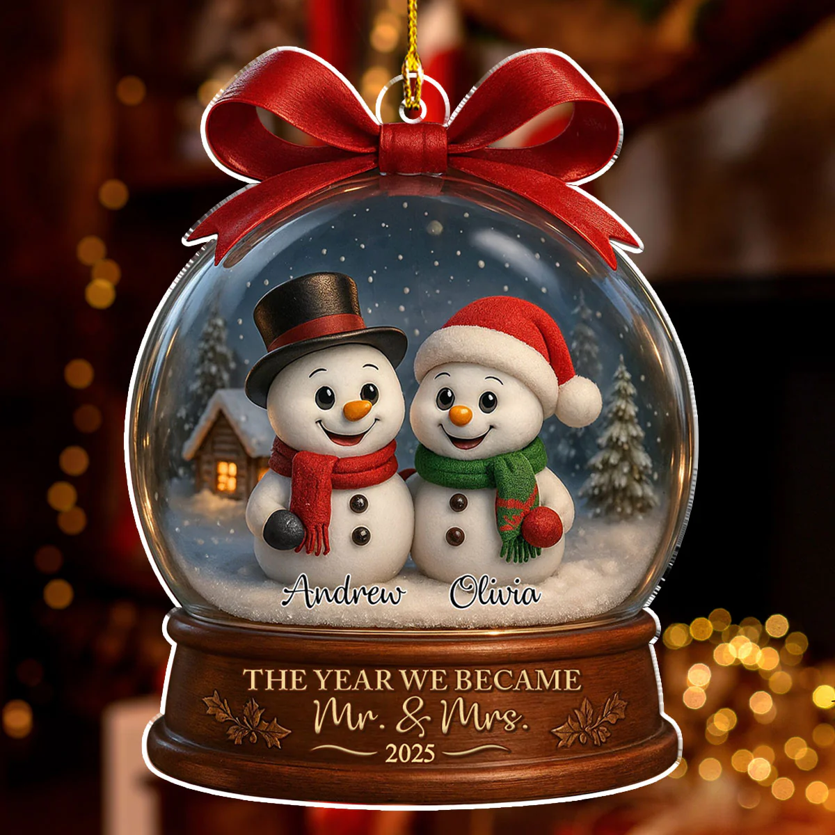 Snowy Day You And Me - Personalized Custom 3D Effect Acrylic Ornament - Image 3