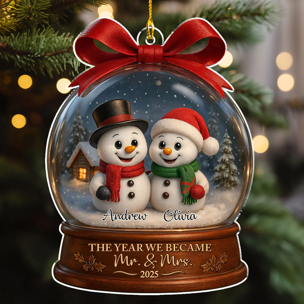 Snowy Day You And Me - Personalized Custom 3D Effect Acrylic Ornament - Image 4