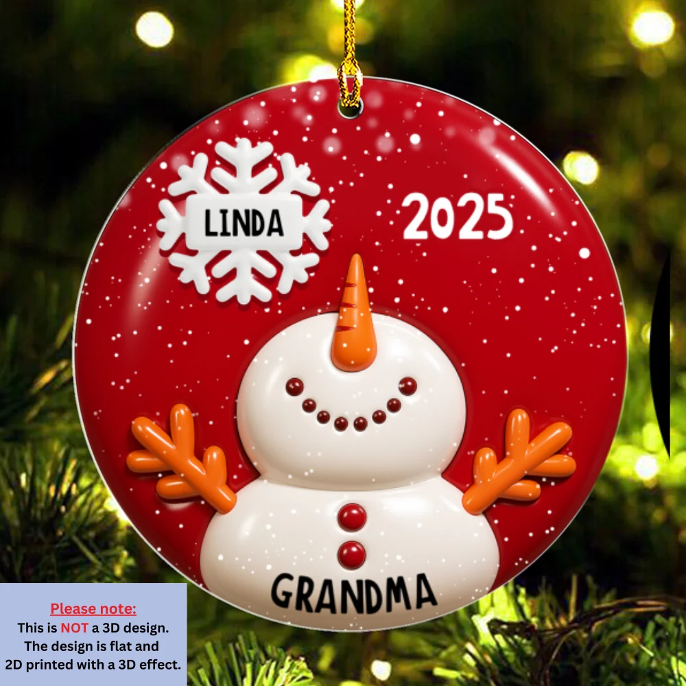 Snowy Kids -  Personalized Custom 3D Inflated Effect Acrylic Ornament - Image 7