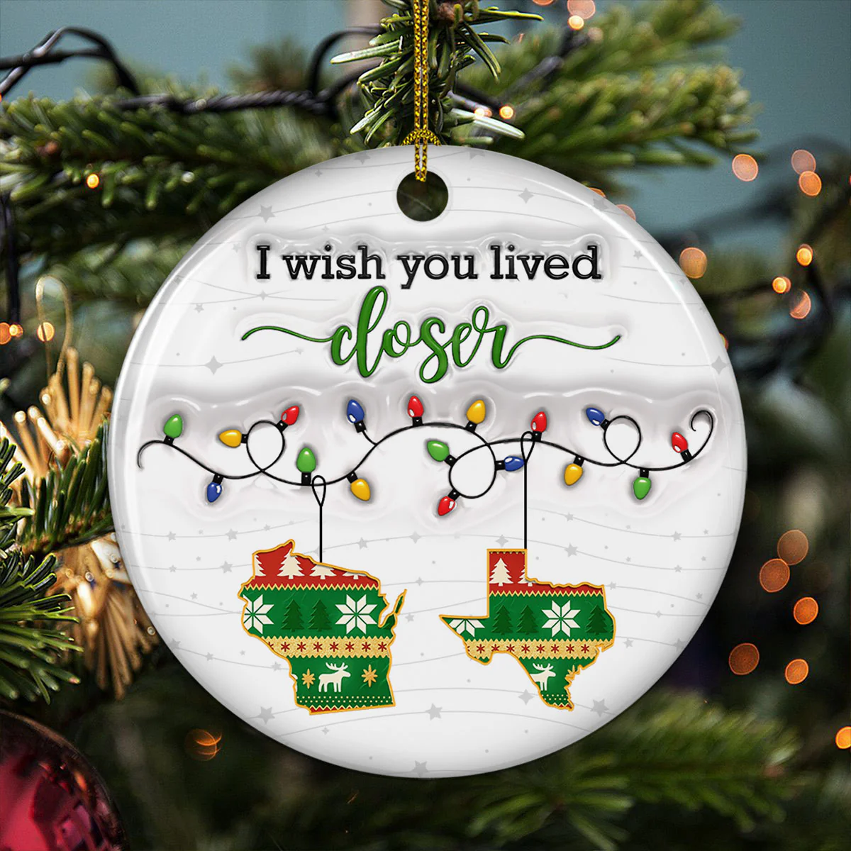 So Far From Me - Personalized Custom 3D Inflated Effect Ceramic Ornament - Image 3