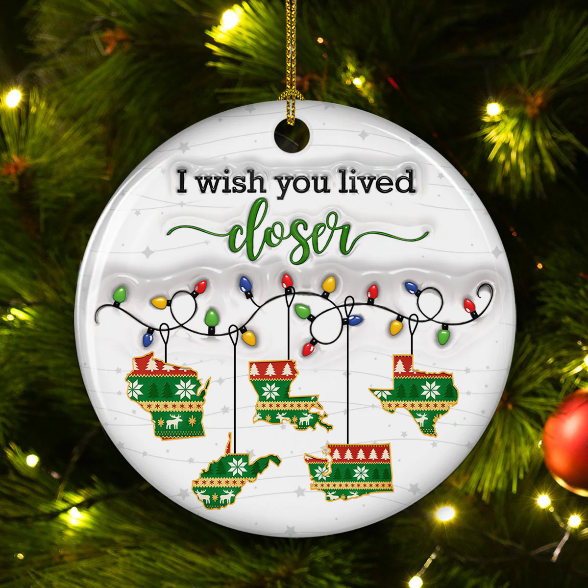 So Far From Me - Personalized Custom 3D Inflated Effect Ceramic Ornament - Image 4