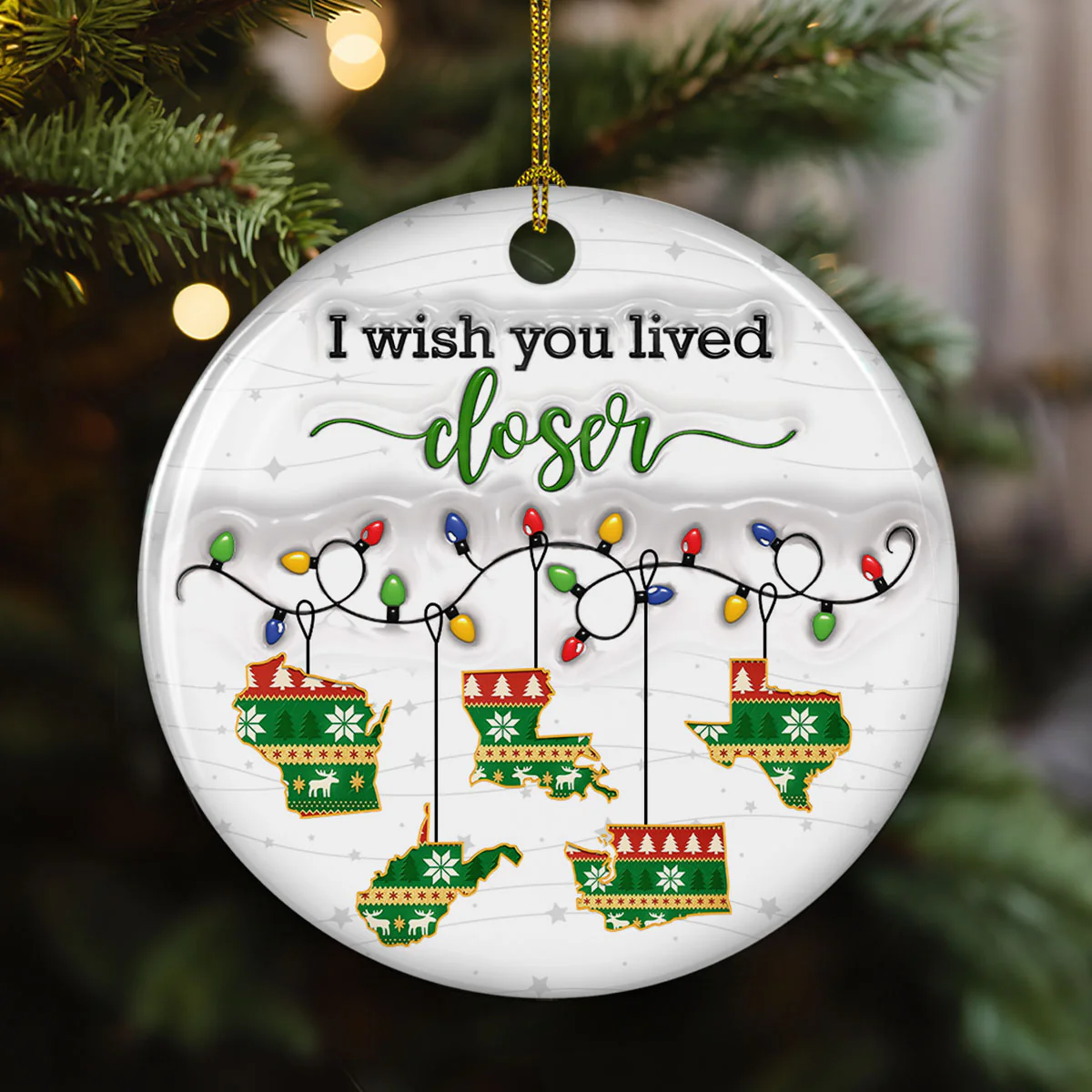 So Far From Me - Personalized Custom 3D Inflated Effect Ceramic Ornament - Image 5