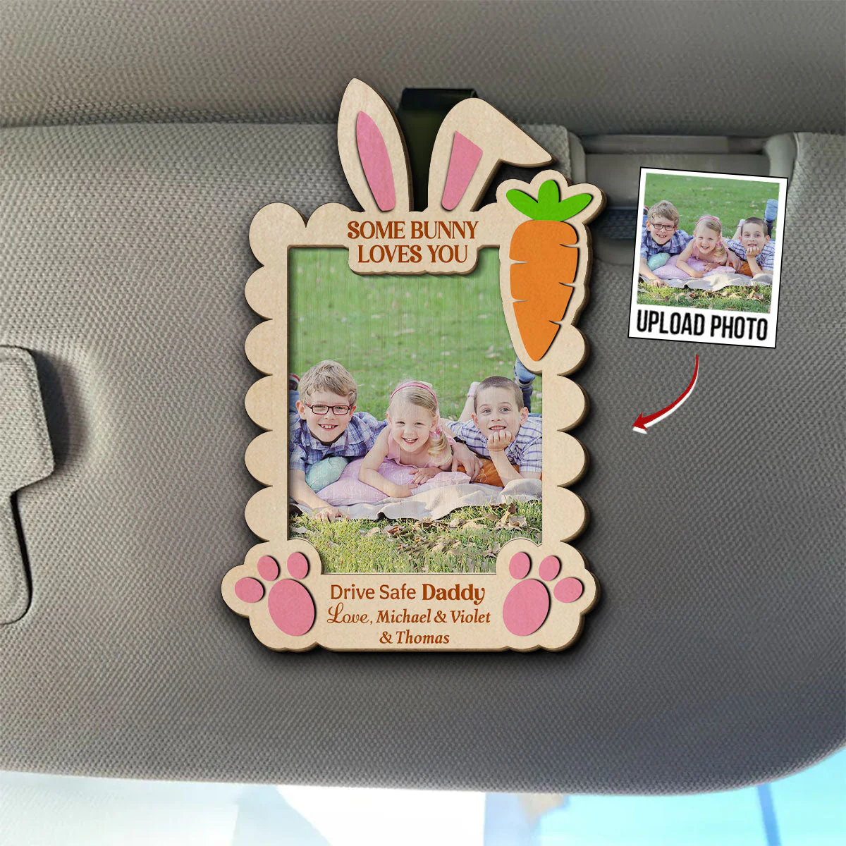 Some Bunny Loves You - Personalized Custom Car Visor Clip