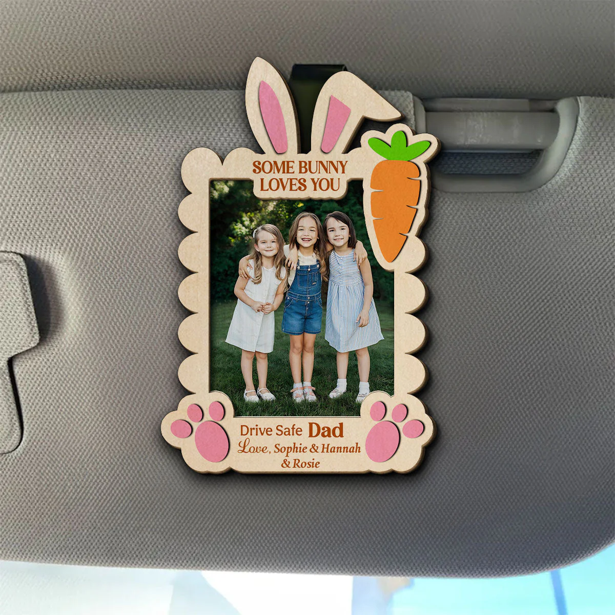 Some Bunny Loves You - Personalized Custom Car Visor Clip - Image 2