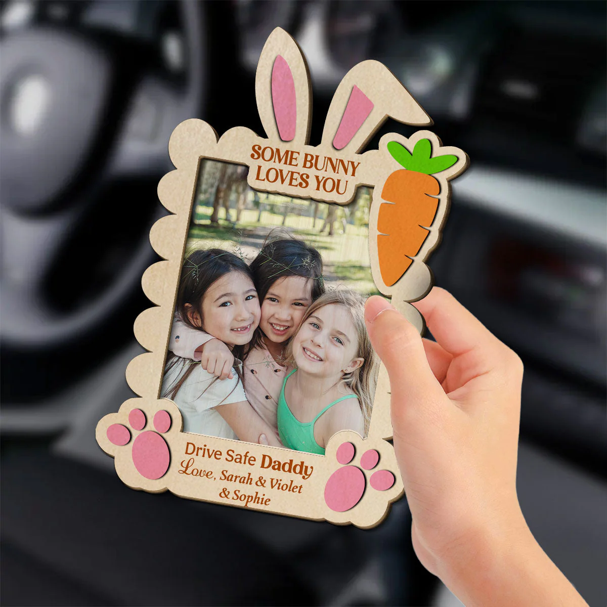 Some Bunny Loves You - Personalized Custom Car Visor Clip - Image 4