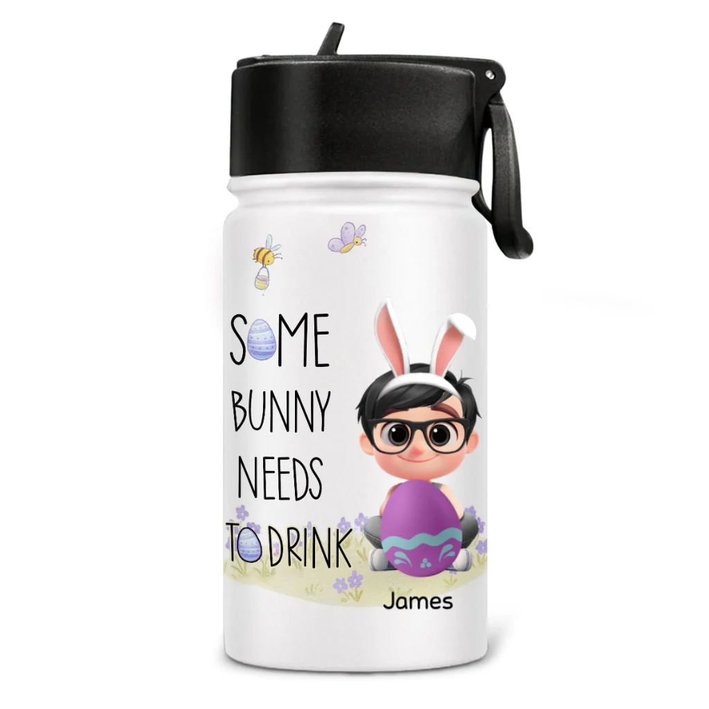 Some Bunny Needs A Drink - Personalized Custom Kids Water Bottle - Image 7