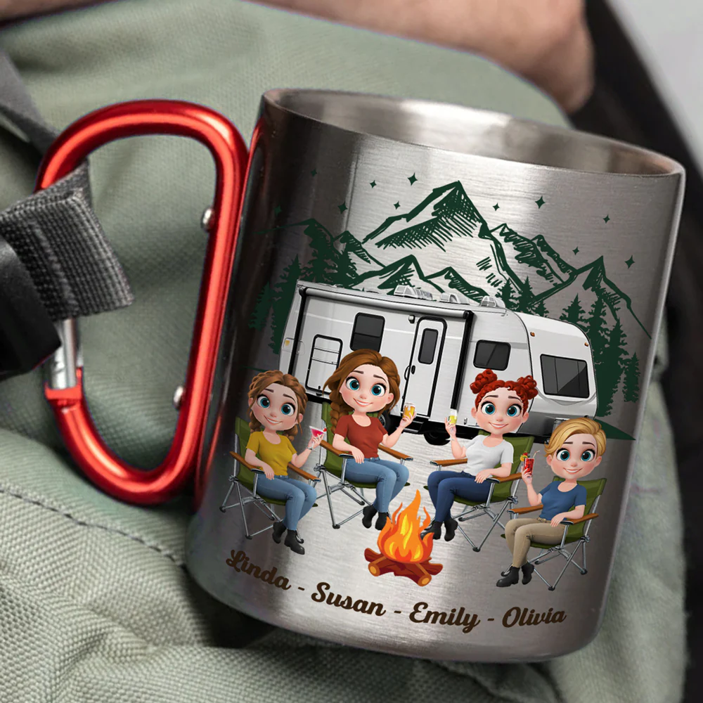 Some Girls Go Camping - Personalized Custom Carabiner Mug - Image 2