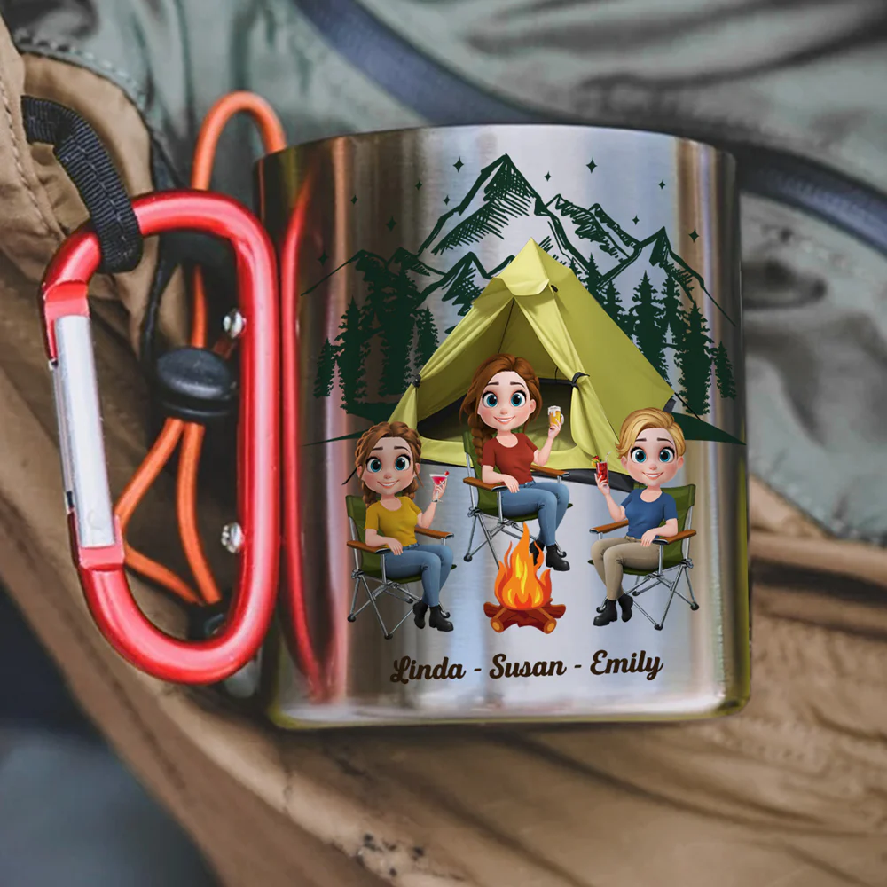 Some Girls Go Camping - Personalized Custom Carabiner Mug - Image 3