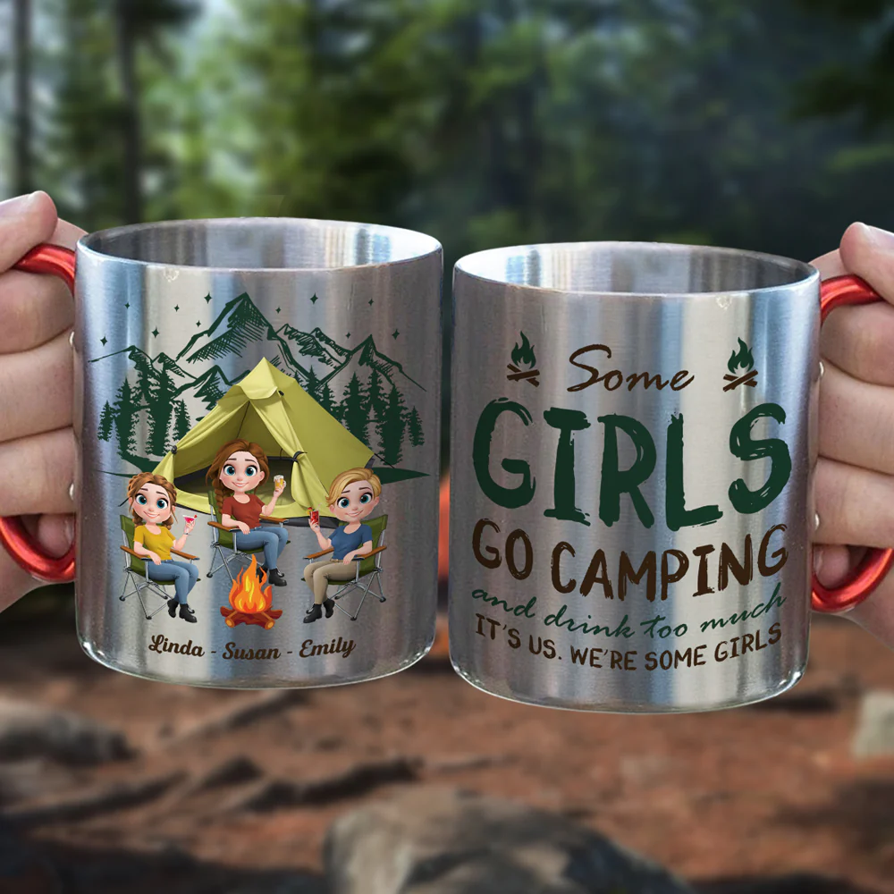 Some Girls Go Camping - Personalized Custom Carabiner Mug - Image 4