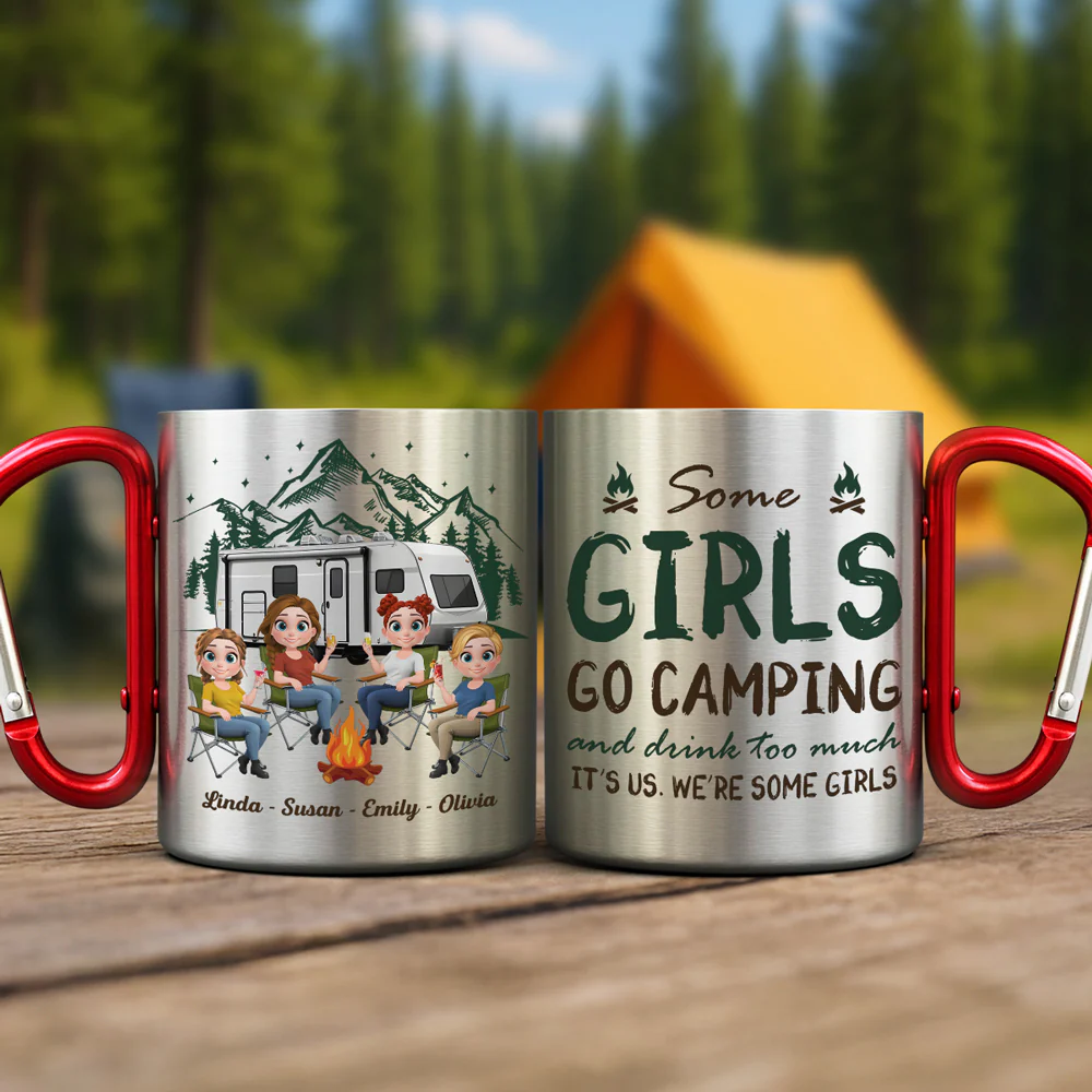 Some Girls Go Camping - Personalized Custom Carabiner Mug - Image 5