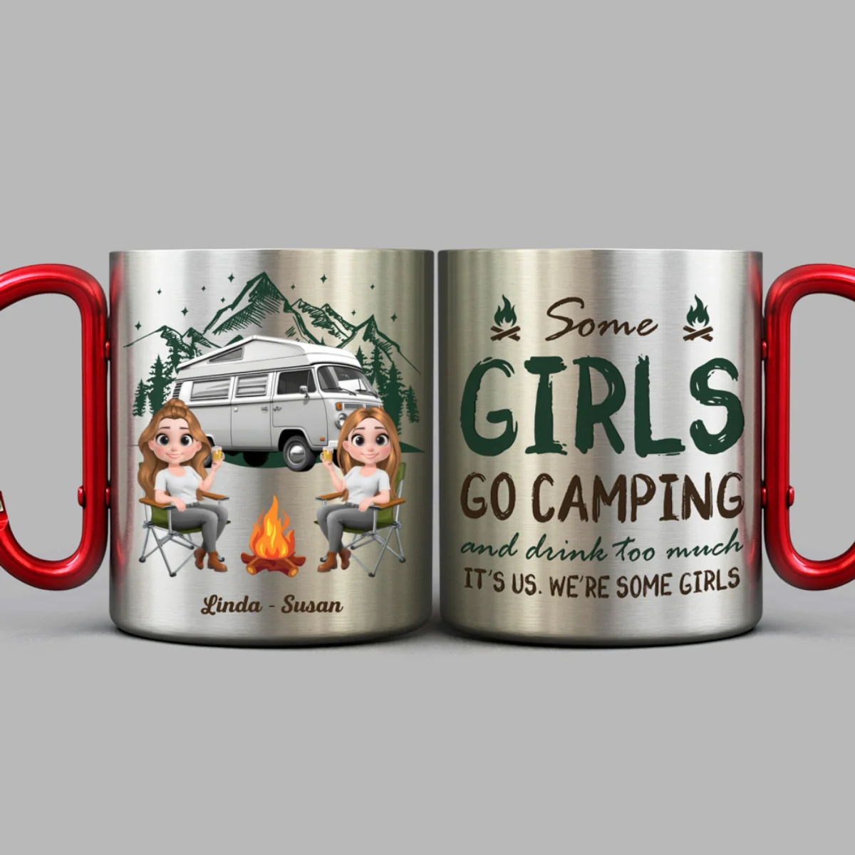 Some Girls Go Camping - Personalized Custom Carabiner Mug - Image 7