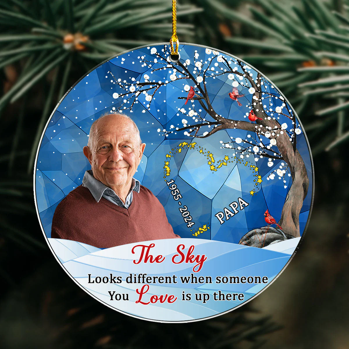 Someone I Love Is Up There - Personalized Custom Acrylic Ornament - Image 2