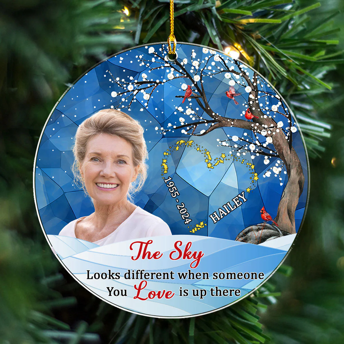 Someone I Love Is Up There - Personalized Custom Acrylic Ornament - Image 4