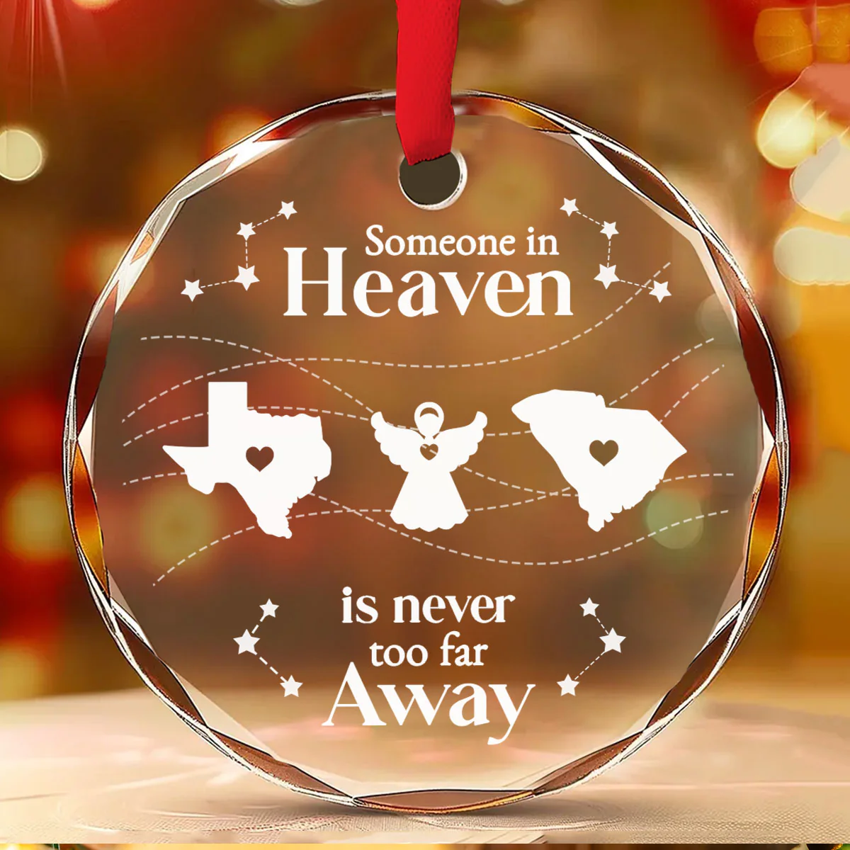 Someone In Heaven Is Never Too Far Away - Personalized Custom Glass Ornament - Image 2