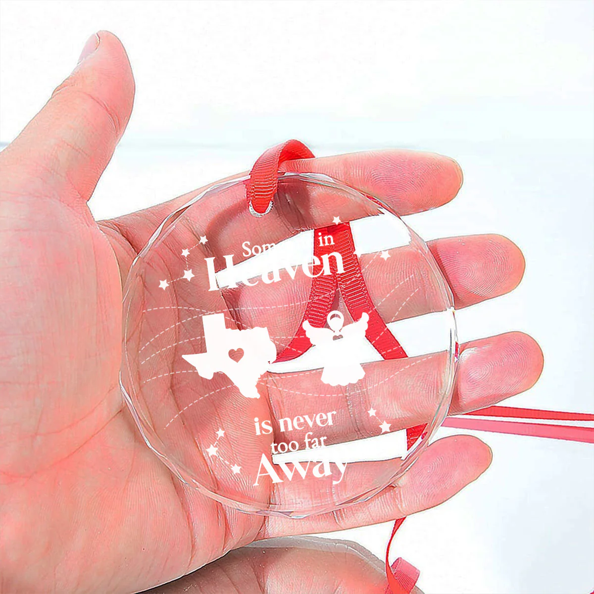 Someone In Heaven Is Never Too Far Away - Personalized Custom Glass Ornament - Image 6